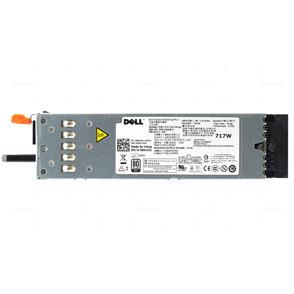 RN442 DELL 717W POWER SUPPLY 80 PLUS GOLD FOR DELL POWEREDGE R610